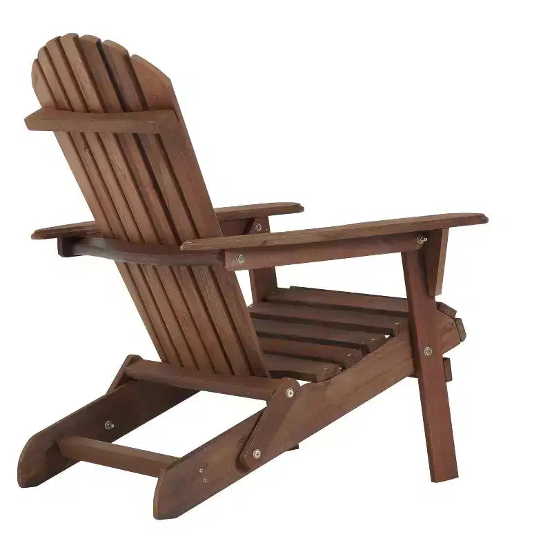 Okak Outdoor Adirondack Chair with Wooden Frame Set of 2, Foldable Outdoor Chair with FIxed Arms, Porch Chairs for Garden, Lawn, Backyard
