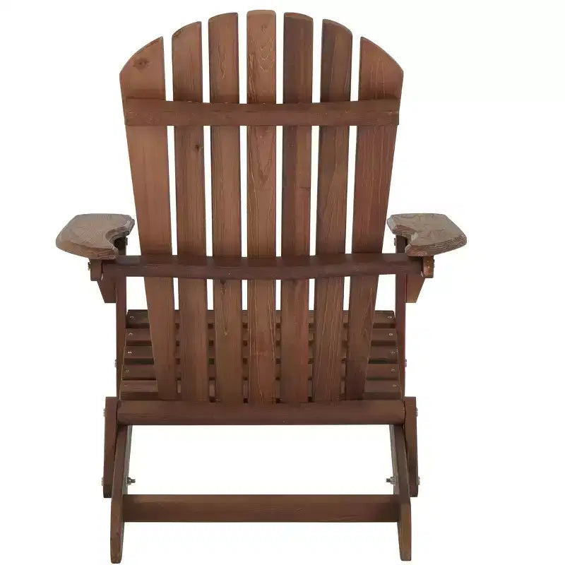 Okak Outdoor Adirondack Chair with Wooden Frame Set of 2, Foldable Outdoor Chair with FIxed Arms, Porch Chairs for Garden, Lawn, Backyard