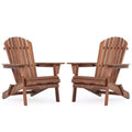 Okak Outdoor Adirondack Chair with Wooden Frame Set of 2, Foldable Outdoor Chair with FIxed Arms, Porch Chairs for Garden, Lawn, Backyard