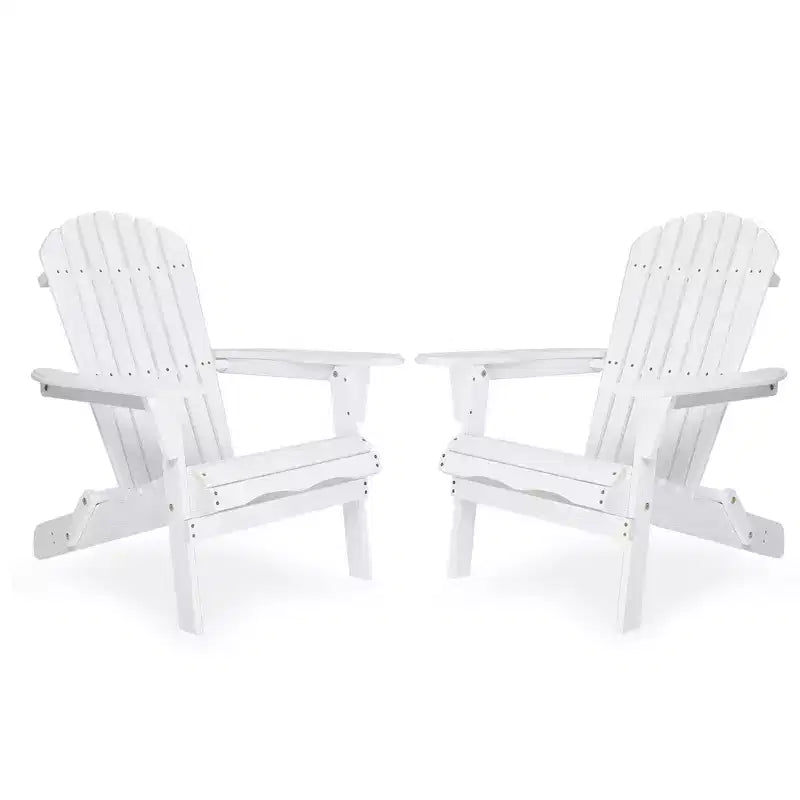 Okak Outdoor Adirondack Chair with Wooden Frame Set of 2, Foldable Outdoor Chair with FIxed Arms, Porch Chairs for Garden, Lawn, Backyard
