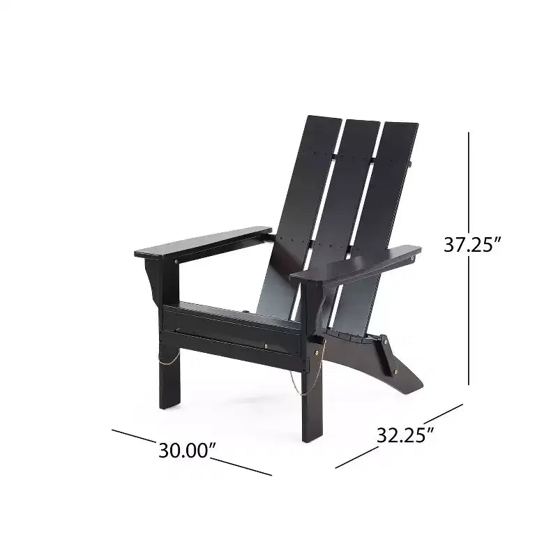 Okak Outdoor Adirondack Chair with Wooden Frame, Foldable Outdoor Chair with FIxed Arms, Porch Chairs for Garden, Lawn, Backyard