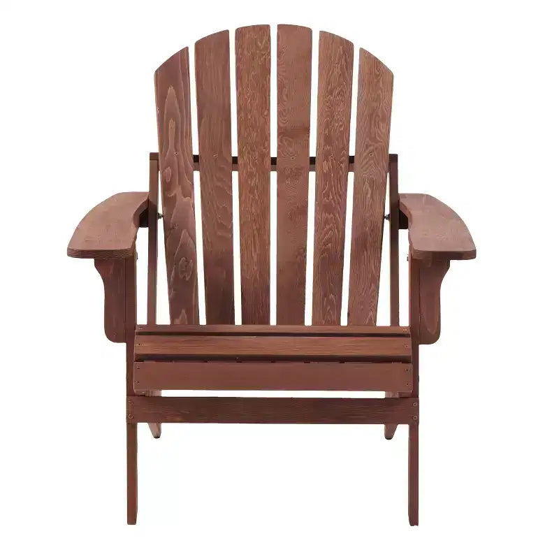 Okak Oversize Wooden Outdoor Adirondack Chair with Foldable Design, Outdoor Lounge Chair with Wide Arms, Patio Chair for Garden