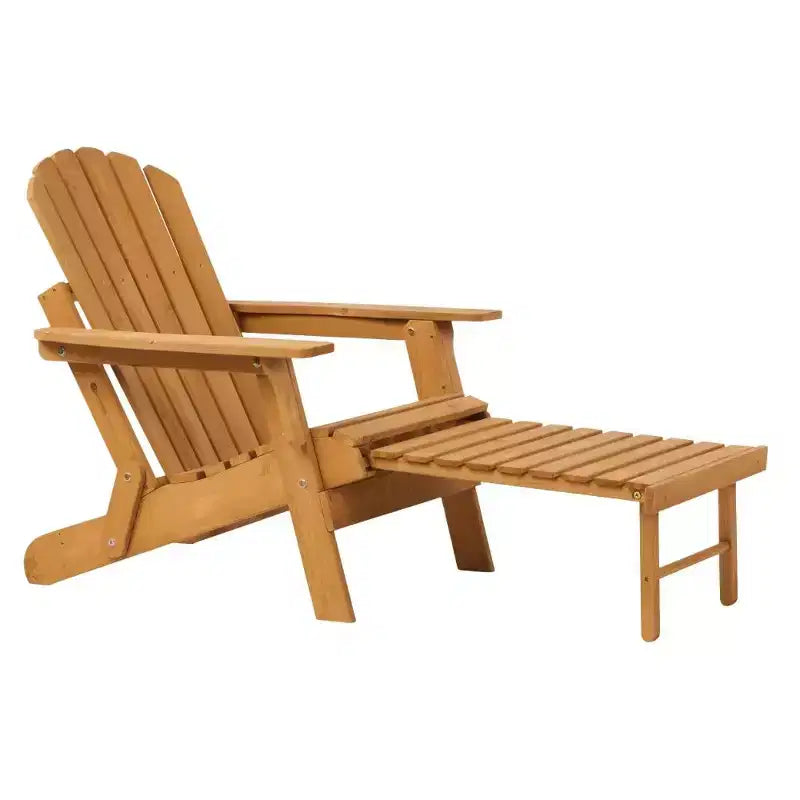 Okak Oversize Wooden Outdoor Adirondack Chair with Foldable Design, Outdoor Lounge Chair with Wide Arms, Patio Chair for Garden