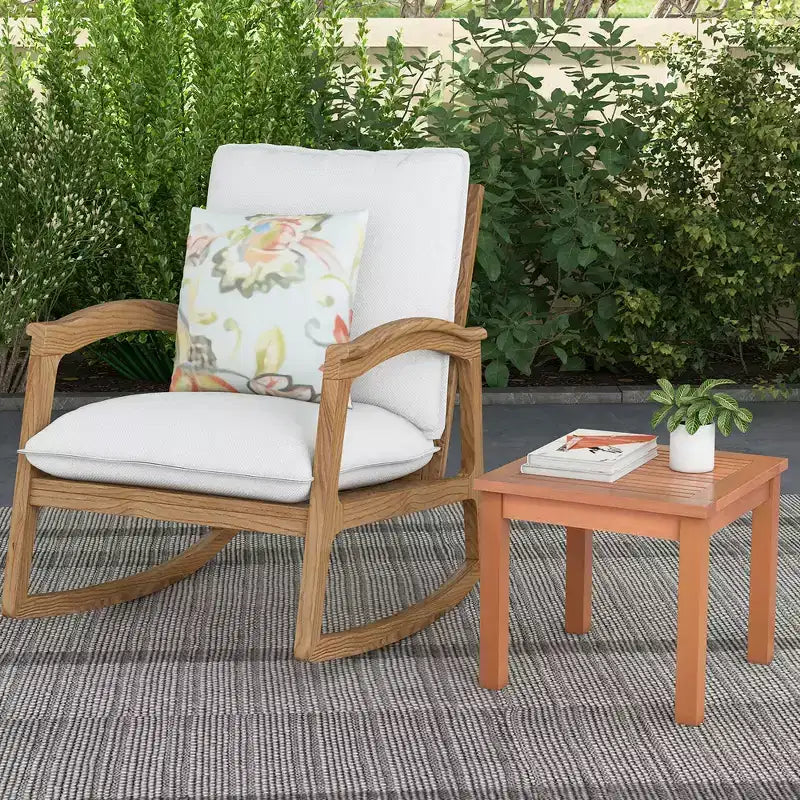 Costway Outdoor Adirondack Side Table 18 Square End Table w/ Slatted Tabletop