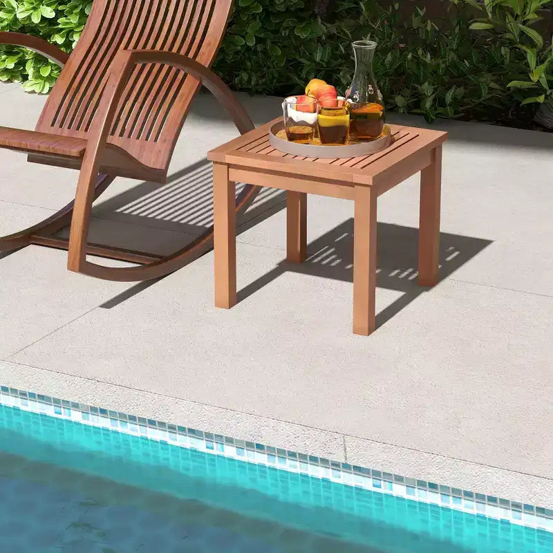 Costway Outdoor Adirondack Side Table 18 Square End Table w/ Slatted Tabletop