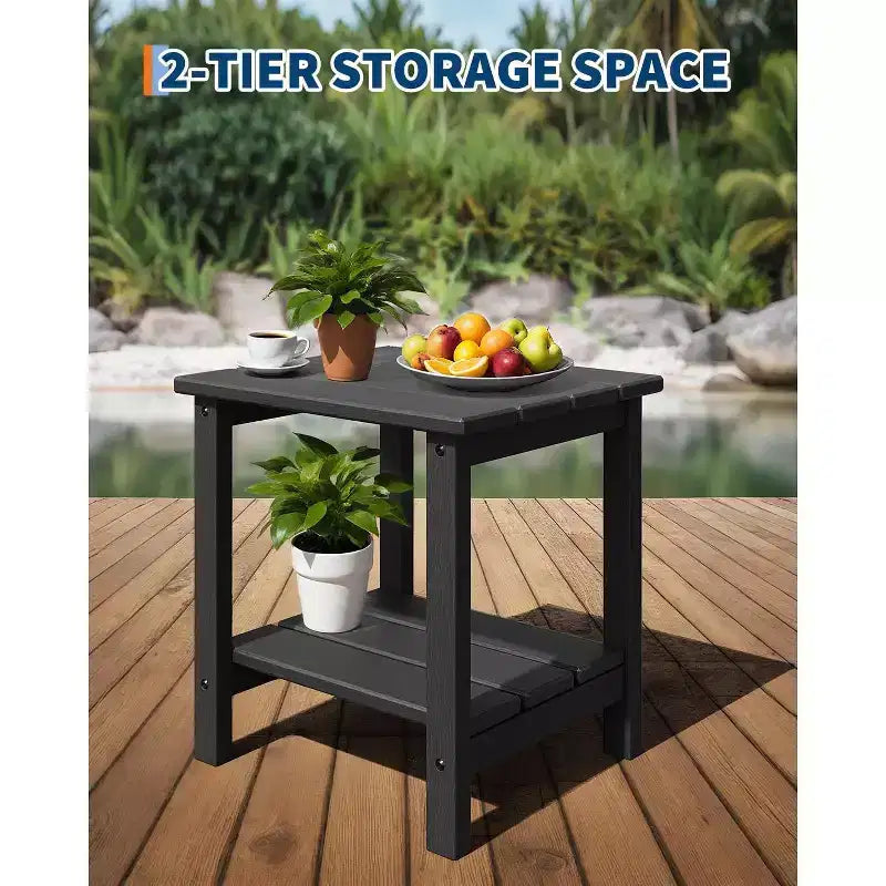 Modern HDPE Adirondack Chair, 380LB Oversized All-Weather Poly Lumber Outdoor Chair with Wood Grain, for Patio, Fire Pit & Pool