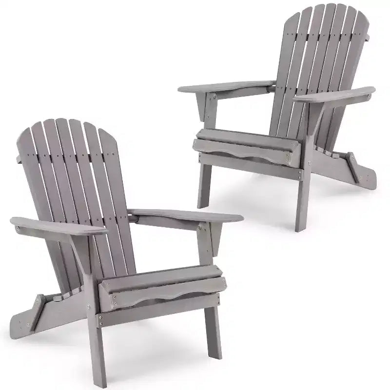 TUYOHW Foldable Patio Adirondack Chair,Set of 2,Oversized Accent Chair for Porch,Garden & Backyard,Outdoor Lounge Chair,330lbs Capacity