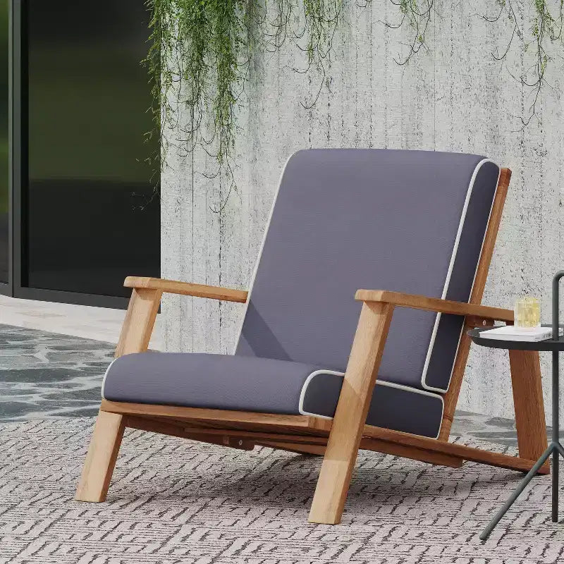 TUYOHW Boho Adirondack Chair,Set of 1,Patio Accent Chairs,Outdoor Acacia Conversation seat for Porch,Garden & Backyard,400lbs Capacity