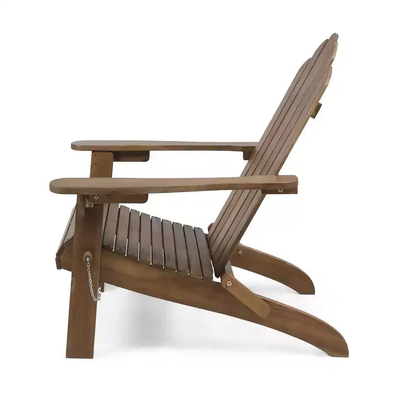Chaise Adirondack Premium en acacia TUYOHW, lot de 1, chaise Adirondack pliable, chaise de loisirs de style bohème avec dossier haut pour porche, jardin et cour arrière