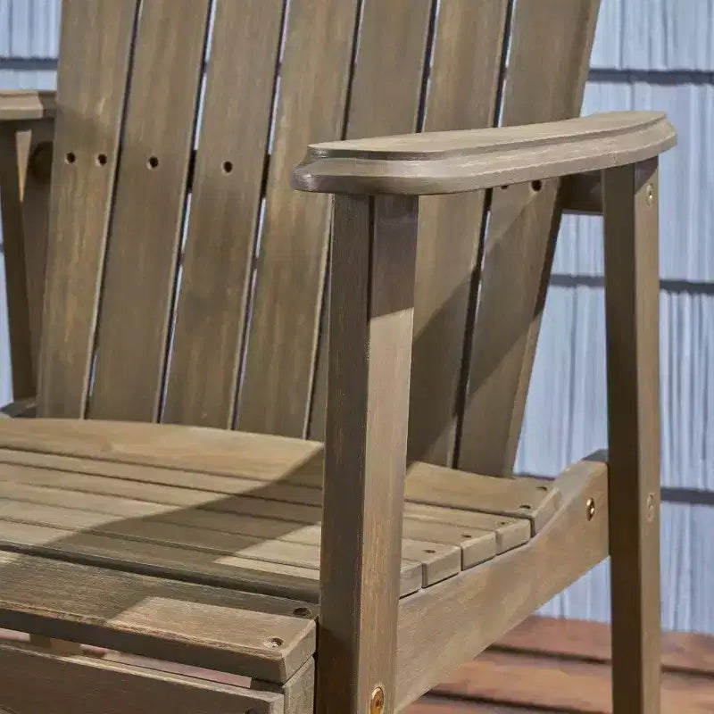 TUYOHW Acacia Wood Adirondack Dining Chairs Set of 2,Outdoor Weather Resistant Patio Chairs,300lb Capacity
