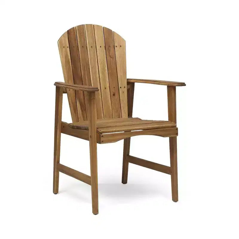 TUYOHW Acacia Wood Adirondack Dining Chairs Set of 2,Outdoor Weather Resistant Patio Chairs,300lb Capacity