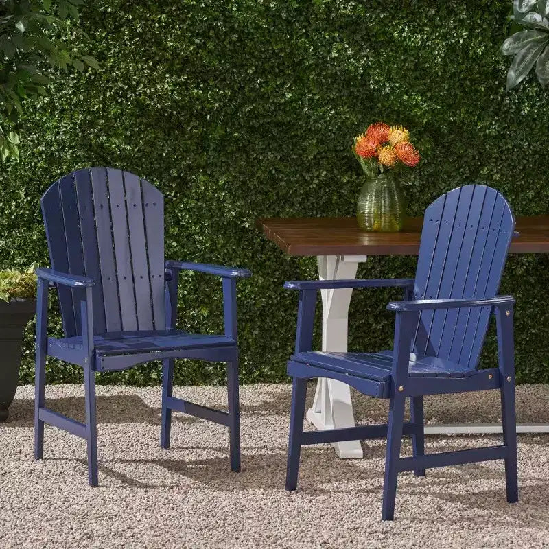 TUYOHW Acacia Wood Adirondack Dining Chairs Set of 2,Outdoor Weather Resistant Patio Chairs,300lb Capacity