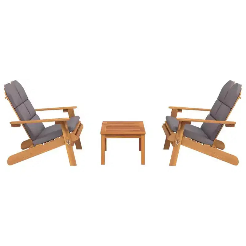 vidaXL Garden Lounge Set Brown Solid Acacia wood Standard Foldable