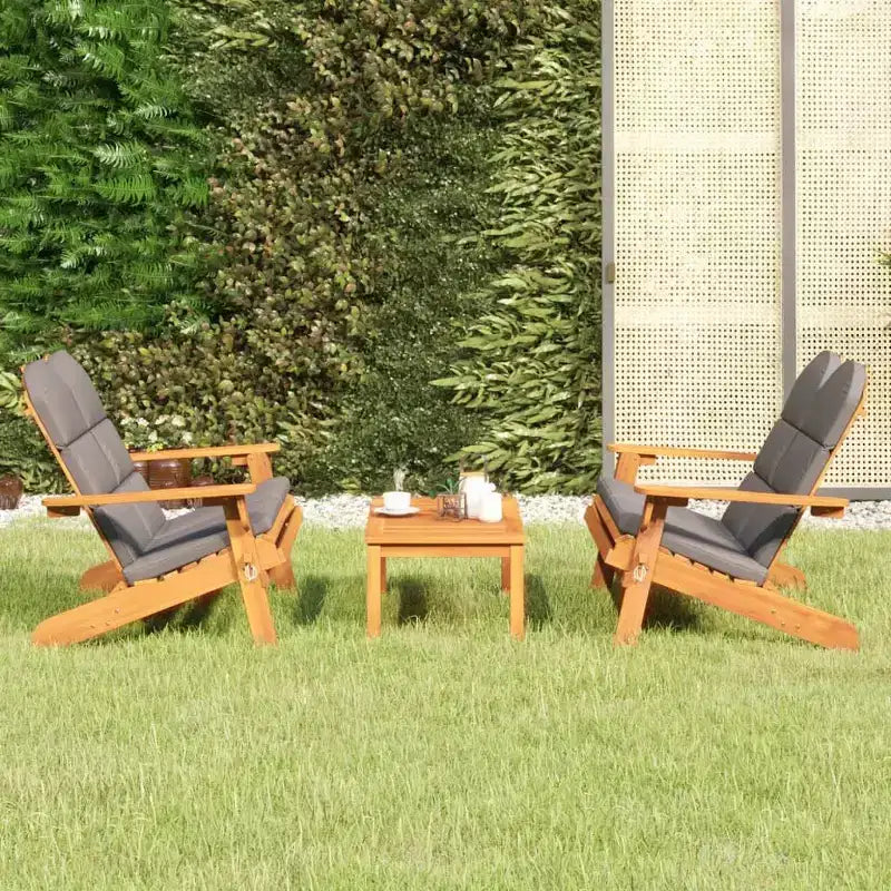 vidaXL Garden Lounge Set Brown Solid Acacia wood Standard Foldable