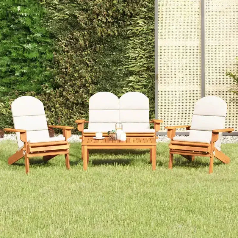 vidaXL Garden Lounge Set Brown Solid Acacia wood Standard Foldable