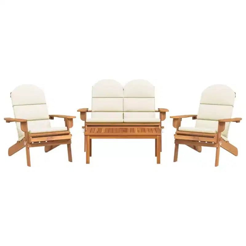 vidaXL Garden Lounge Set Brown Solid Acacia wood Standard Foldable