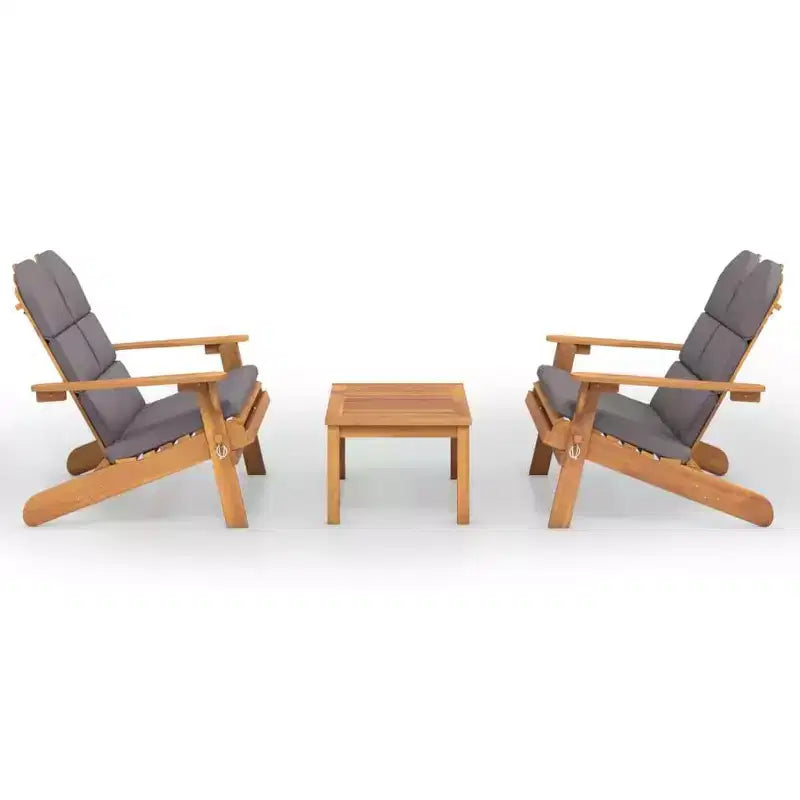 vidaXL Garden Lounge Set Brown Solid Acacia wood Standard Foldable
