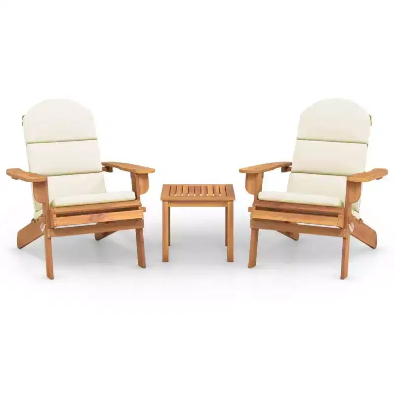 vidaXL Patio Furniture Set Folding Adirondack Chair Set Solid Wood Acacia