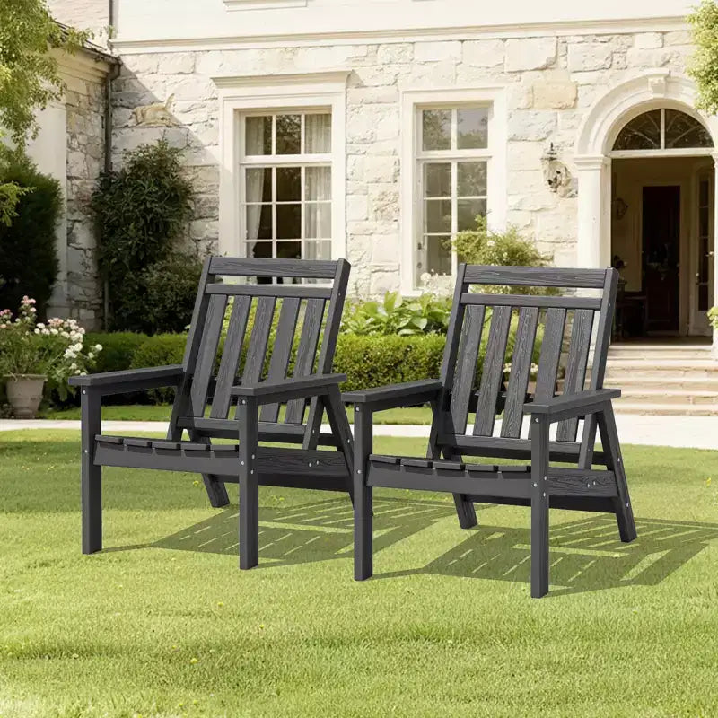 Hyleory HDPE Patio Adjustable Adirondack Chair, All Weather Outdoor Chair(2-Pack)