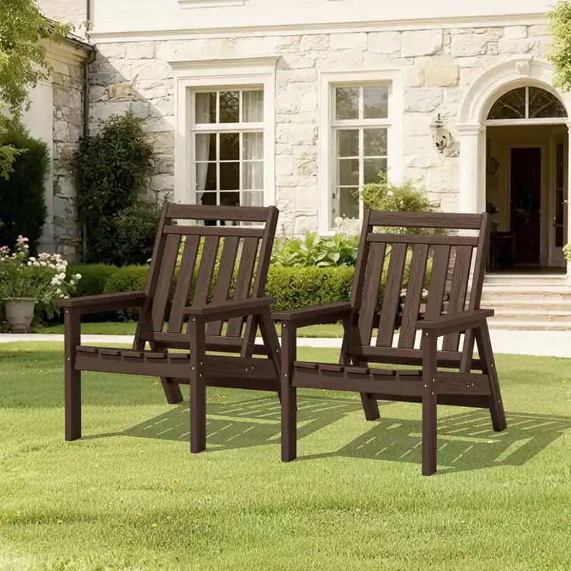 Hyleory HDPE Patio Adjustable Adirondack Chair, All Weather Outdoor Chair(2-Pack)
