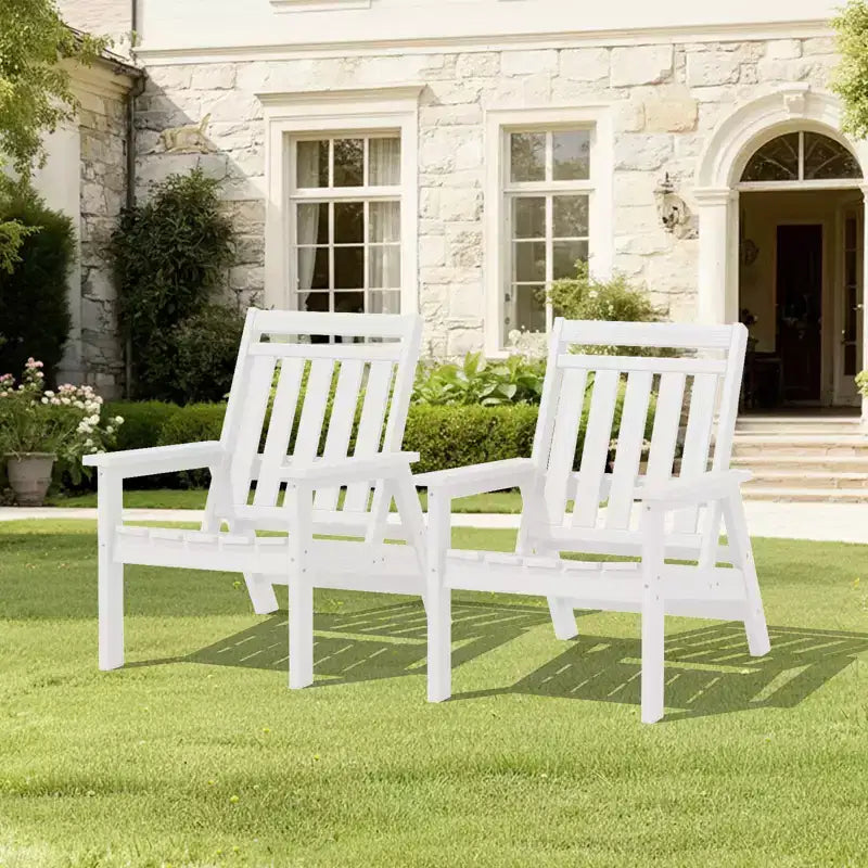 Hyleory HDPE Patio Adjustable Adirondack Chair, All Weather Outdoor Chair(2-Pack)