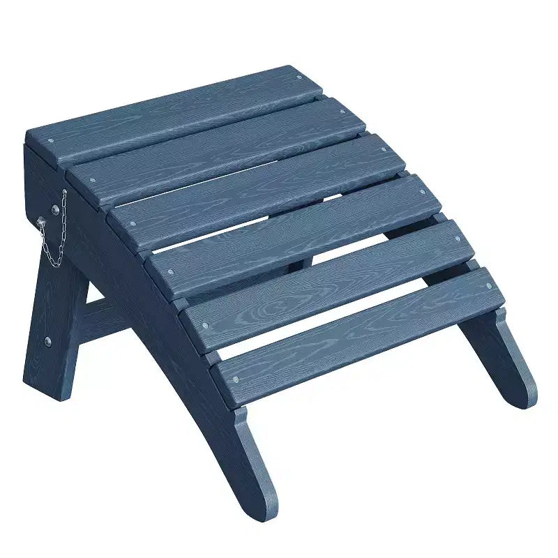 1/2 PCS Folding Adirondack Ottoman Footrest, All-Weather HDPE Plastic Outdoor Stool for Patio Chair, Portable for Poolside, Deck & Garden