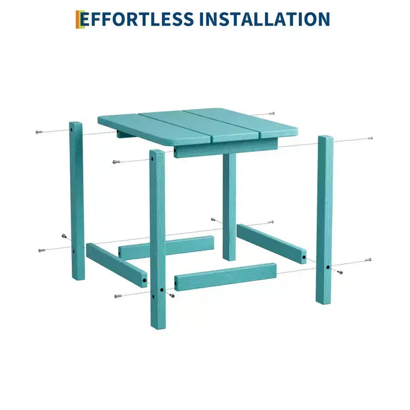GustoWave Outdoor HDPE Square Side Table - Adirondack Style Patio End Table for Beach,Pool,Garden, Balcony, Porch