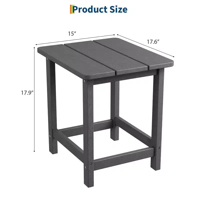 GustoWave Outdoor HDPE Square Side Table - Adirondack Style Patio End Table for Beach,Pool,Garden, Balcony, Porch