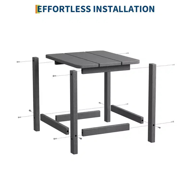 GustoWave Outdoor HDPE Square Side Table - Adirondack Style Patio End Table for Beach,Pool,Garden, Balcony, Porch