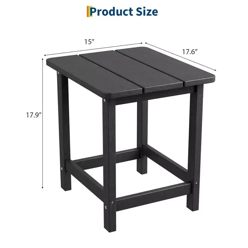 GustoWave Outdoor HDPE Square Side Table - Adirondack Style Patio End Table for Beach,Pool,Garden, Balcony, Porch