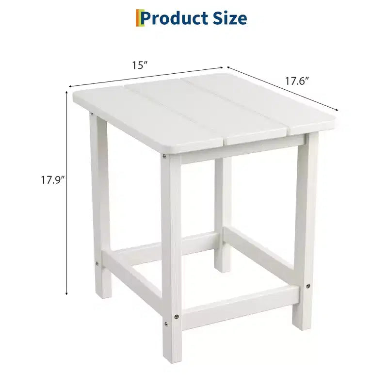 GustoWave Outdoor HDPE Square Side Table - Adirondack Style Patio End Table for Beach,Pool,Garden, Balcony, Porch