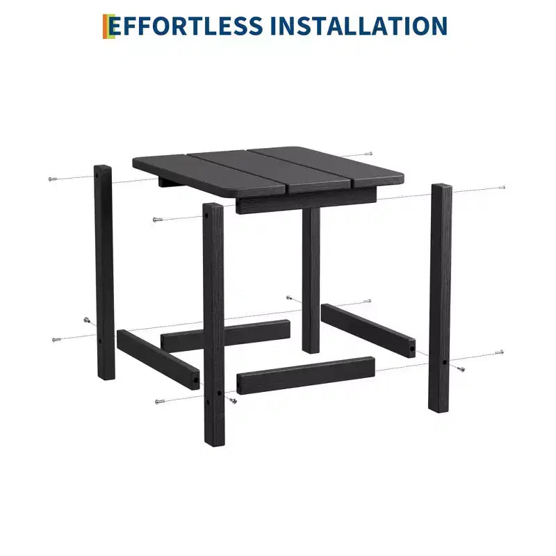GustoWave Outdoor HDPE Square Side Table - Adirondack Style Patio End Table for Beach,Pool,Garden, Balcony, Porch