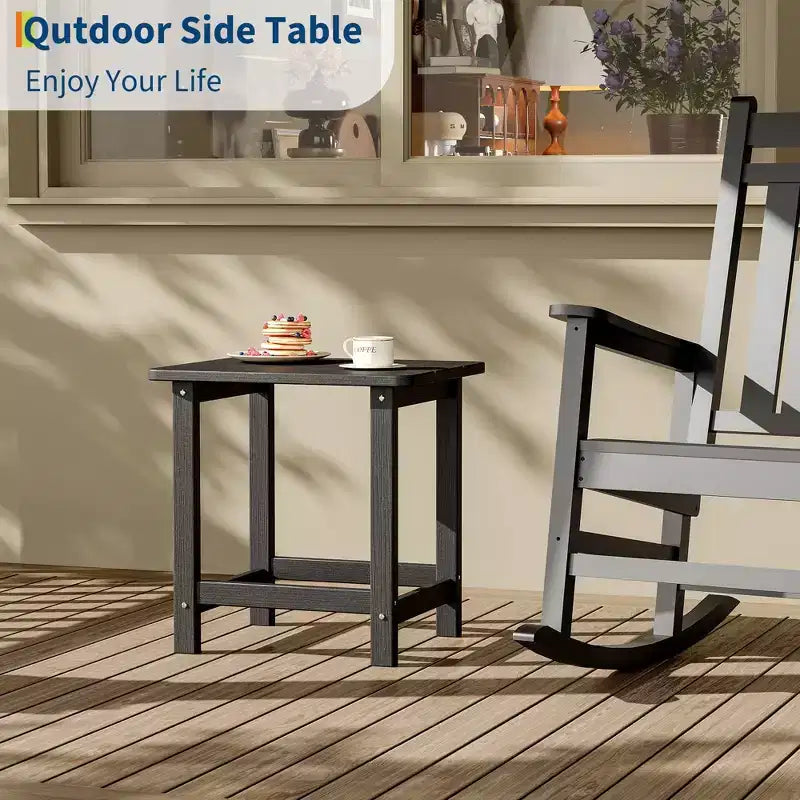GustoWave Outdoor HDPE Square Side Table - Adirondack Style Patio End Table for Beach,Pool,Garden, Balcony, Porch