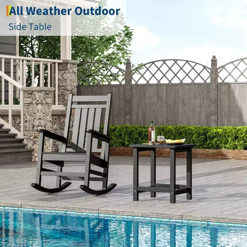 GustoWave Outdoor HDPE Square Side Table - Adirondack Style Patio End Table for Beach,Pool,Garden, Balcony, Porch