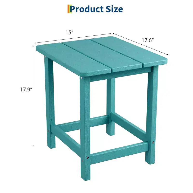 GustoWave Outdoor HDPE Square Side Table - Adirondack Style Patio End Table for Beach,Pool,Garden, Balcony, Porch
