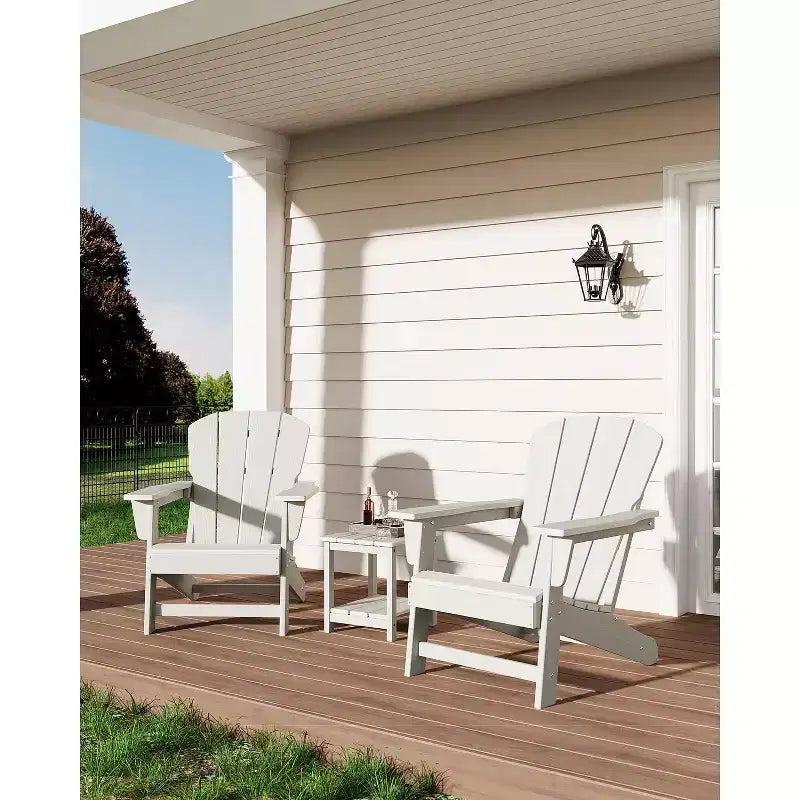 Oversized All-Weather Adirondack Chair  380 lb Capacity HDPE with Wood-Like Texture, Durable Outdoor Lounge Chair for Patio, Lawn & Deck