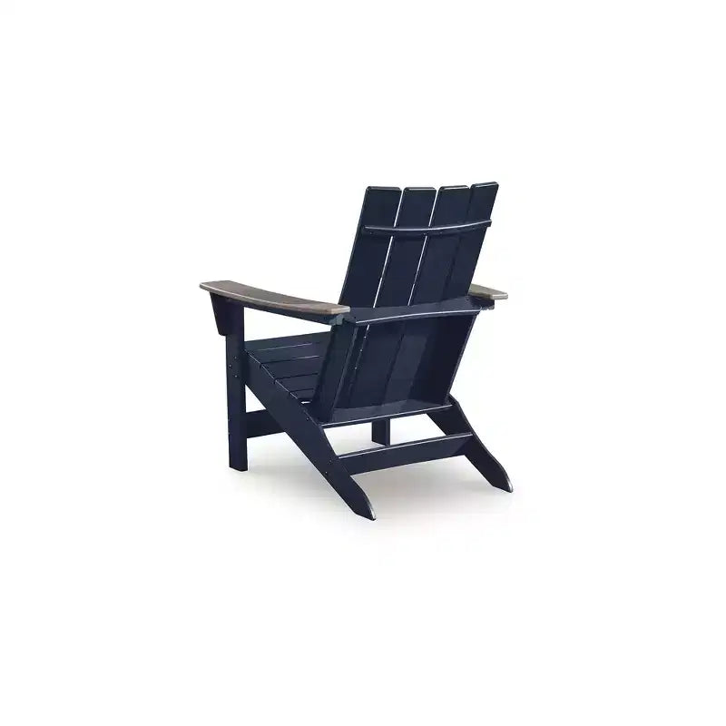 Signature Design by Ashley Mabry Shores Adirondack Chair, Outdoor Patio Chair, Navy Blue MEGA-TUFF HDPE