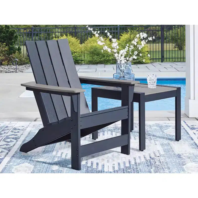 Signature Design by Ashley Mabry Shores Adirondack Chair, Outdoor Patio Chair, Navy Blue MEGA-TUFF HDPE