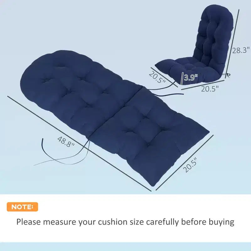 Coussins pour chaises Adirondack, lot de 2, coussins de patio matelassés à dossier haut et antidérapants pour chaises Adirondack, bleu marine