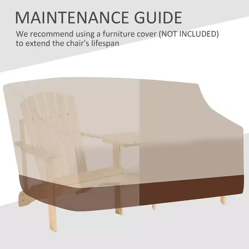 Assise pour foyer, 2 chaises Adirondack en bois avec table d'extérieur et trou pour parasol, banc Adirondack en bois pour 2 personnes, naturel