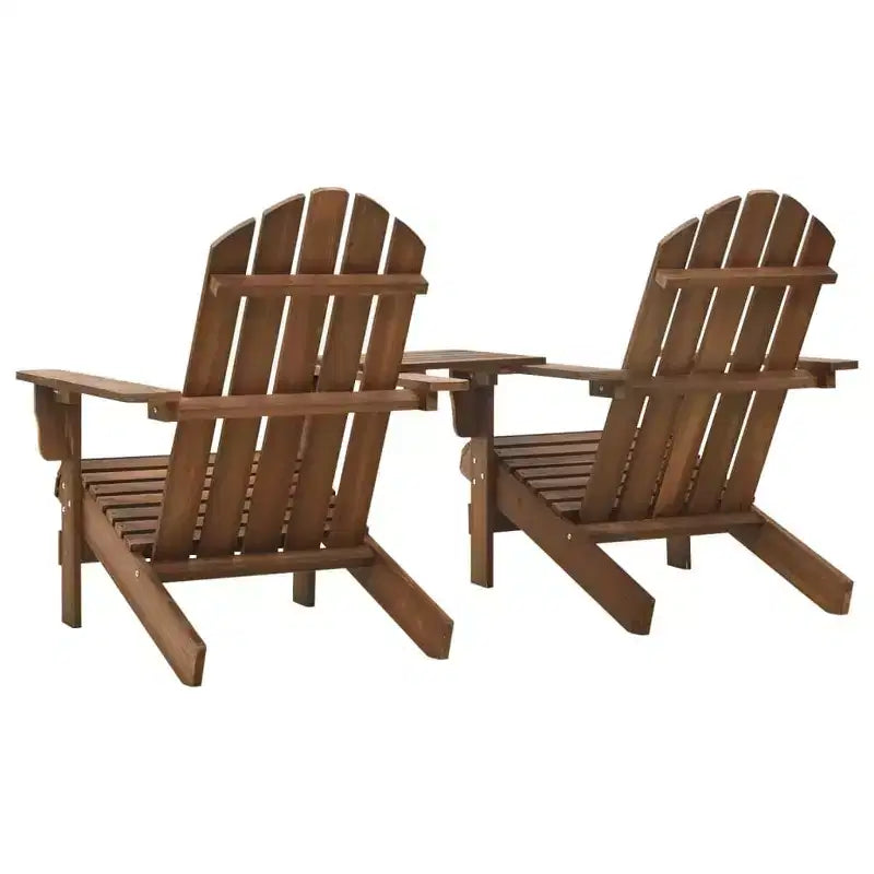vidaXL Adirondack Chairs Patio Adirondack Chair with Tea Table Solid Wood Fir