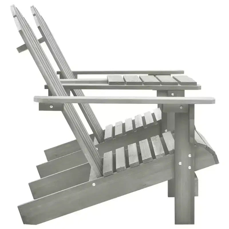 vidaXL Adirondack Chairs Patio Adirondack Chair with Tea Table Solid Wood Fir