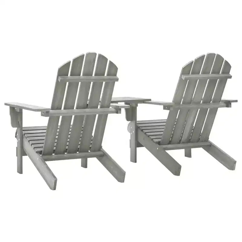vidaXL Adirondack Chairs Patio Adirondack Chair with Tea Table Solid Wood Fir