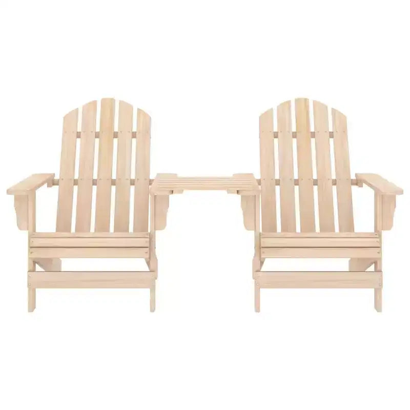 vidaXL Adirondack Chairs Patio Adirondack Chair with Tea Table Solid Wood Fir