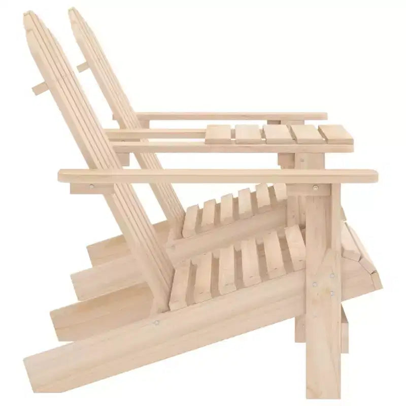 vidaXL Adirondack Chairs Patio Adirondack Chair with Tea Table Solid Wood Fir