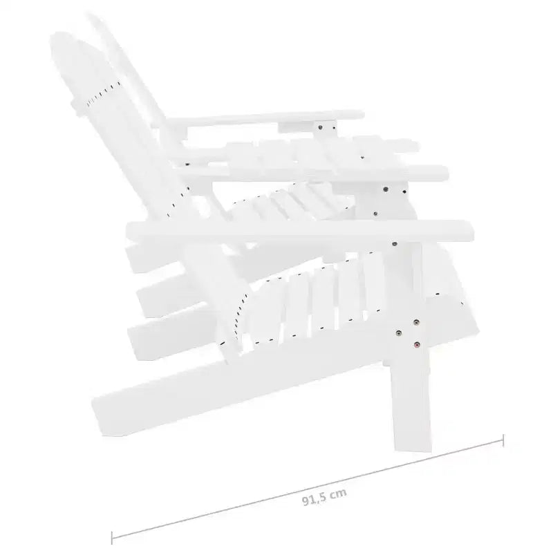 vidaXL Adirondack Chairs Patio Adirondack Chair with Tea Table Solid Wood Fir