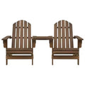 vidaXL Adirondack Chairs Patio Adirondack Chair with Tea Table Solid Wood Fir