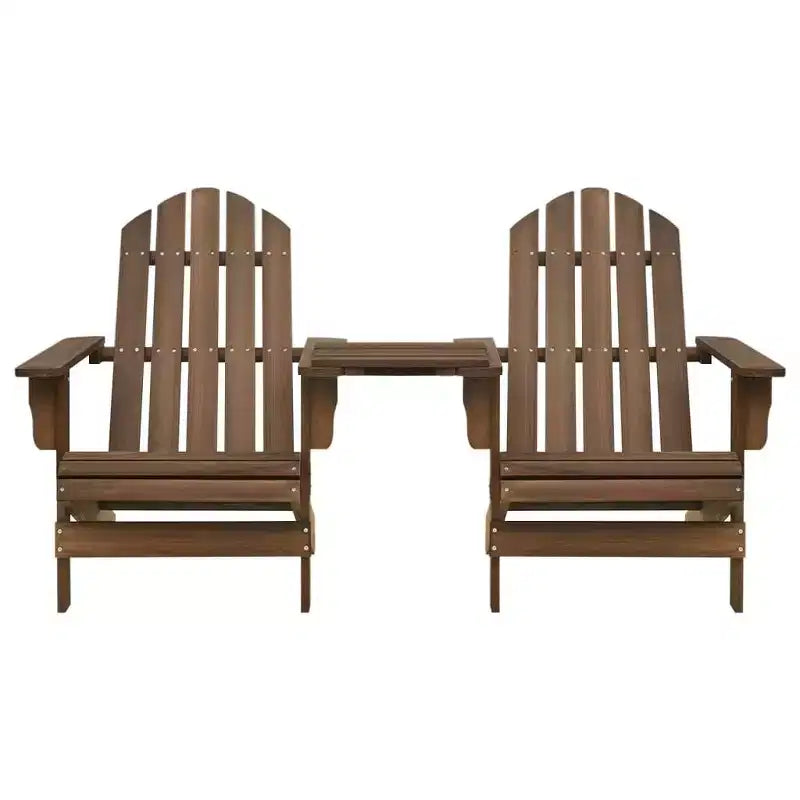 vidaXL Adirondack Chairs Patio Adirondack Chair with Tea Table Solid Wood Fir