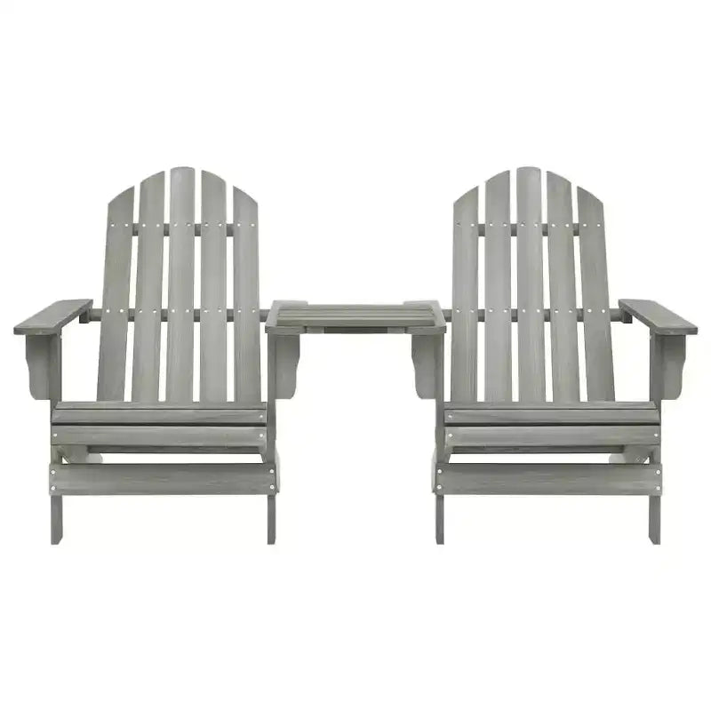 vidaXL Adirondack Chairs Patio Adirondack Chair with Tea Table Solid Wood Fir