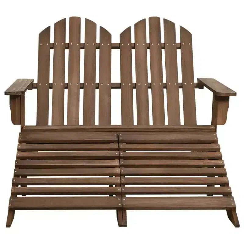 vidaXL 2-Seater Adirondack Chair with Ottomans - Solid Fir Wood - Multiple Colors